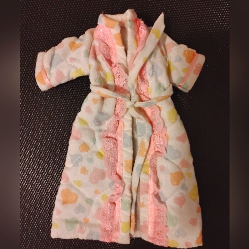 Vintage Barbie Hearts family quilted robe with hearts
